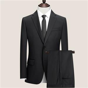 Four seasons wear men's suit worsted wool black set west male