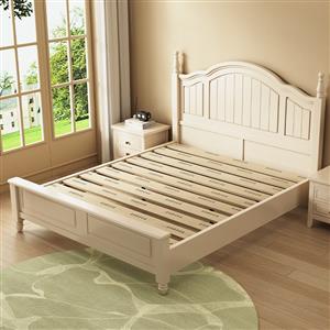 Cream style solid wood white children's bed