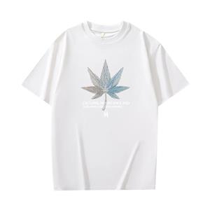 Short sleeve men's summer 100% cotton heavy T-shirt trend brand