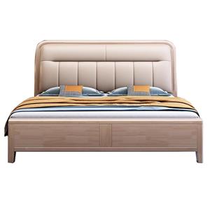 Solid wood bed mortise and tenon simple master bedroom bed