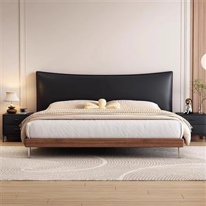 Modern simple floor-standing soft double bed