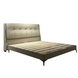 New modern simple leather bed with light minimalist soft packing light luxury Leather wedding bed
