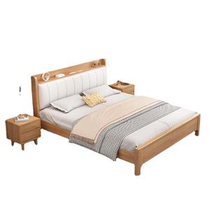 Nordic solid wood bed master bedroom