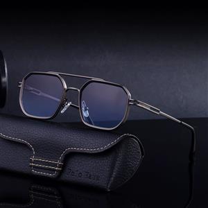 European and American fashion square frame sunglasses for men 2025 new retro metal temples sun protection full frame sunglasses for men high-end